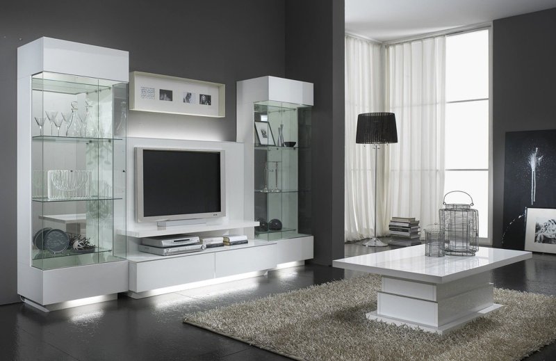 Living room Diamand white gloss