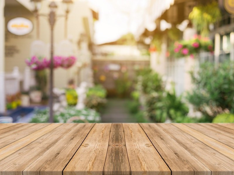 An empty wooden table