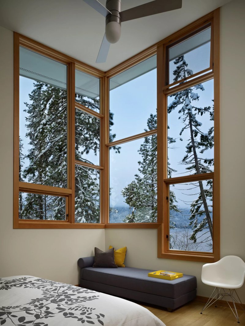 Panoramic wooden windows