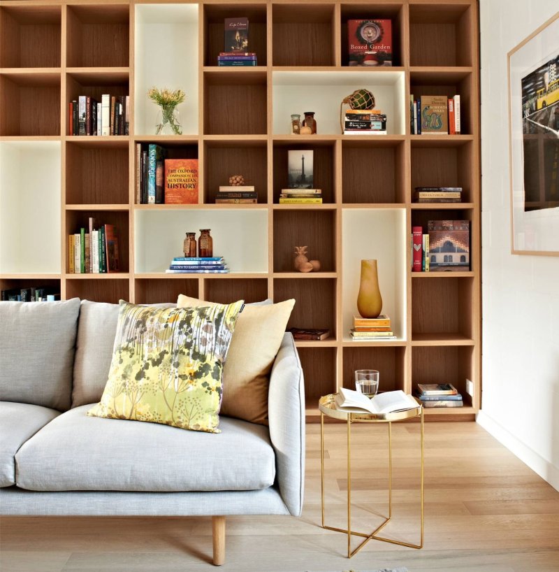 Book Shelves in the interior of the living room