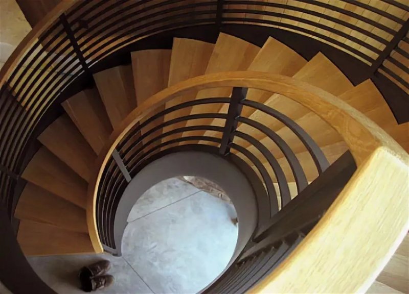 Wooden spiral staircase