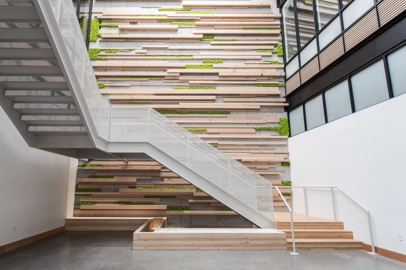 The staircase is modern design