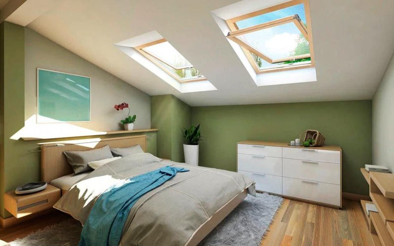 Bedroom design on the attic