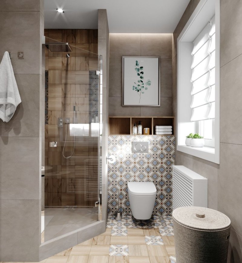 Bathroom with shower design in a modern style