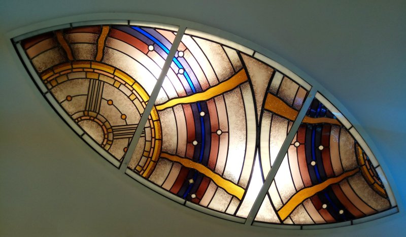 Stained glass in a modern interior