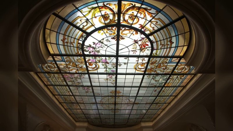 Ceiling stained glass window