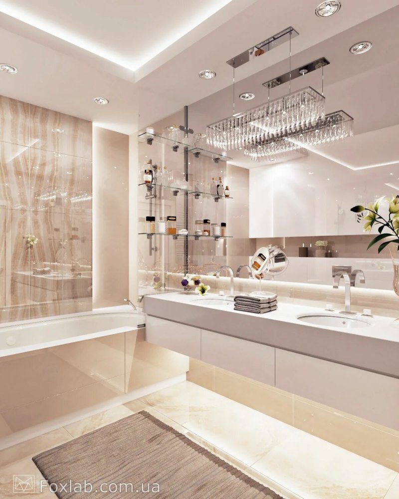 The interior of the bathroom in a modern style