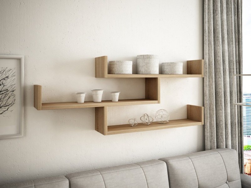 Shelves in the living room