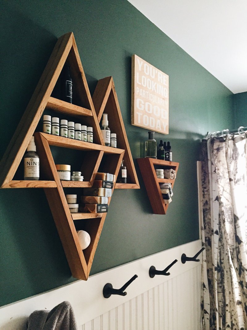 Triangular shelves