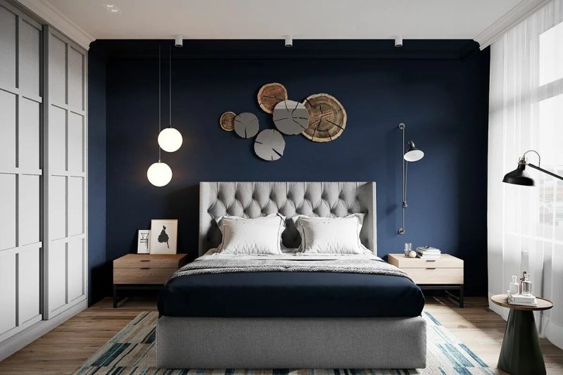 Dark blue bedroom