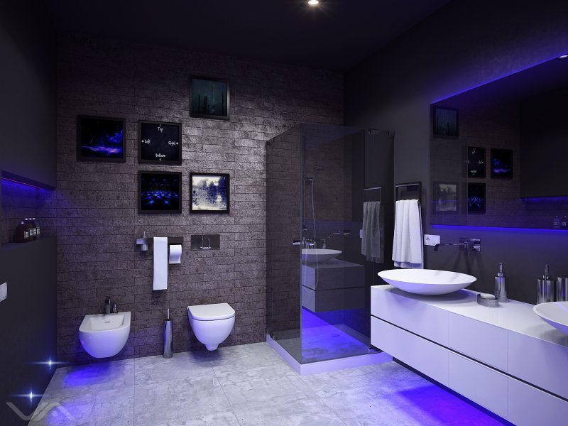 Bathroom with backlight