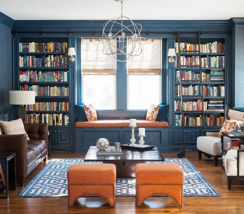 Home library interior