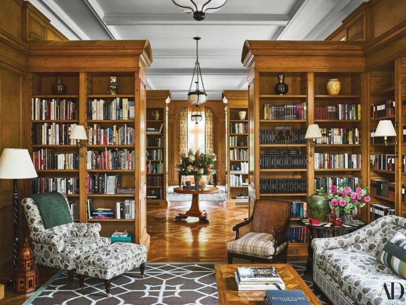 Home library interior