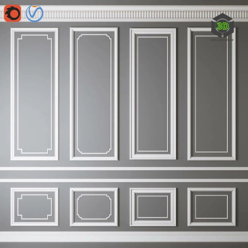 Layout of moldings on the wall