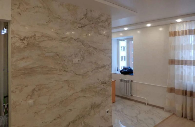 Venetian plaster corridor marble