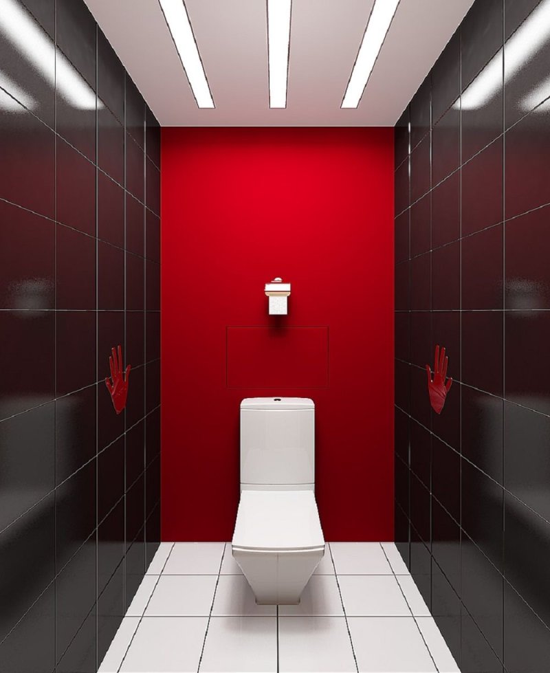 Red toilet room