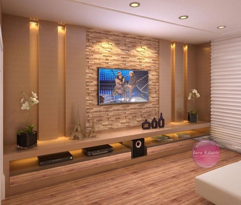 Wall design with TV