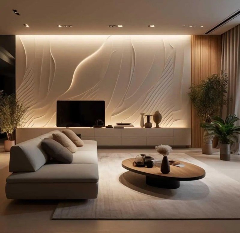 The living room is modern design