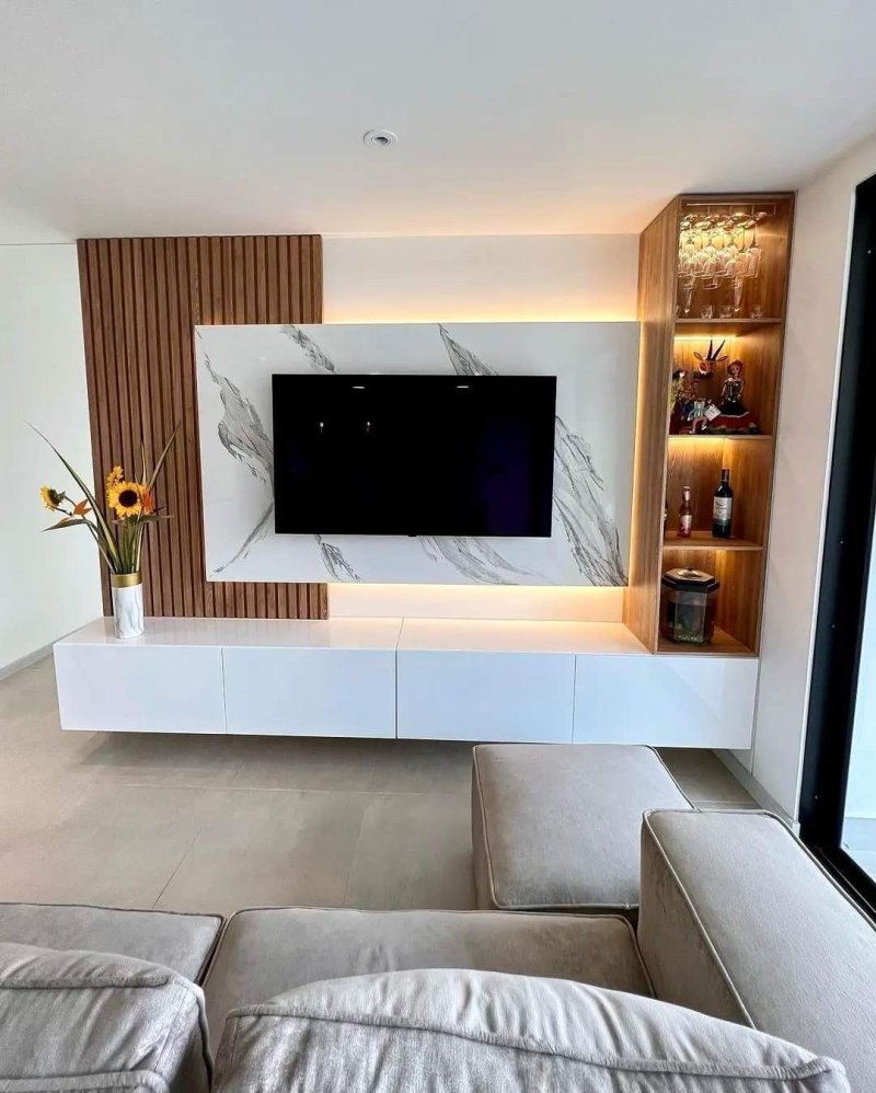 TV zone in the living room in a modern style