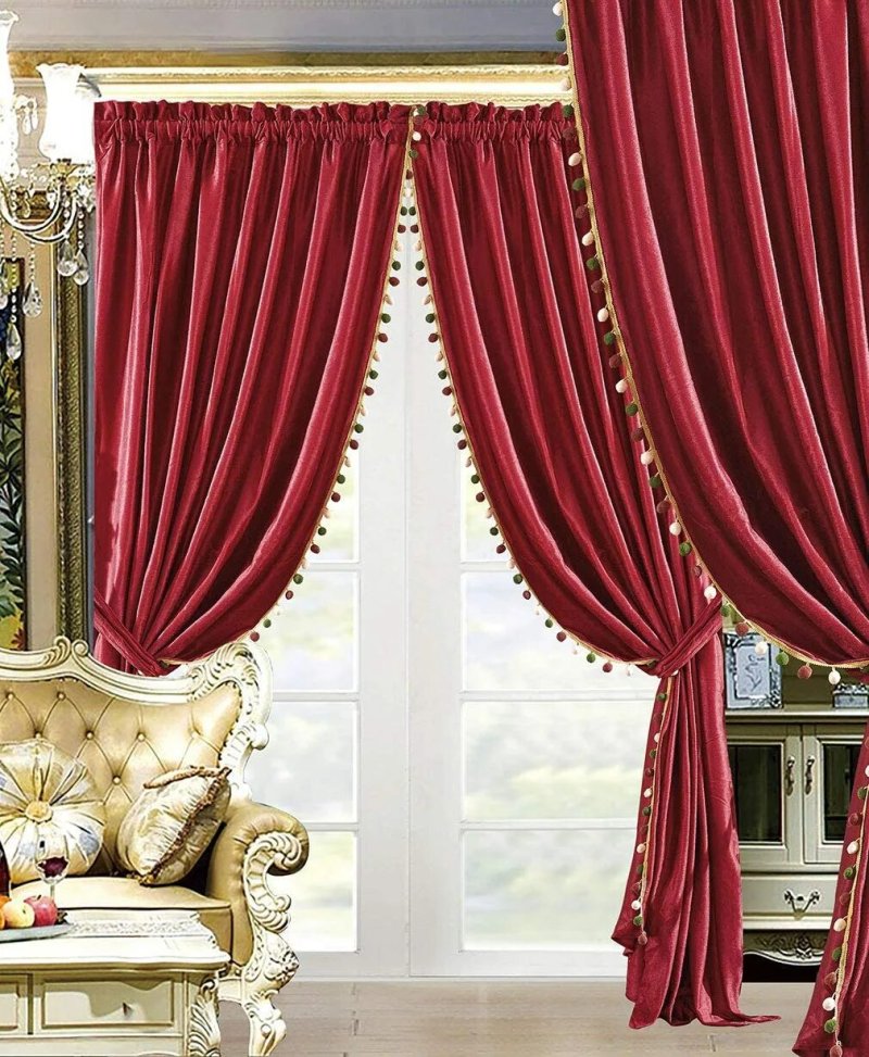 Red velvet curtains