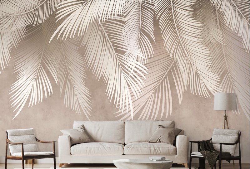 Palm leaves in the interior