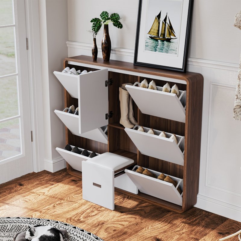 Narrow shoe cabinet