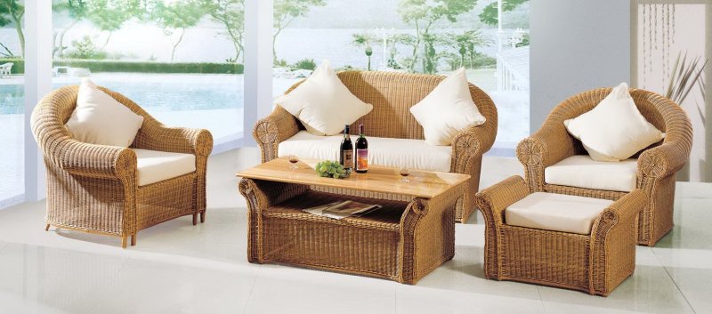 Rattan furniture in the interior