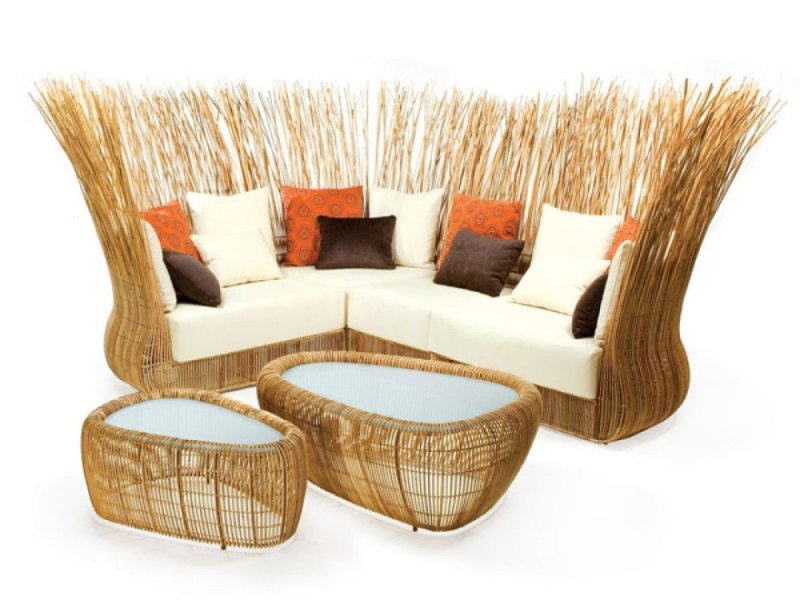 Weaving furniture from rattan