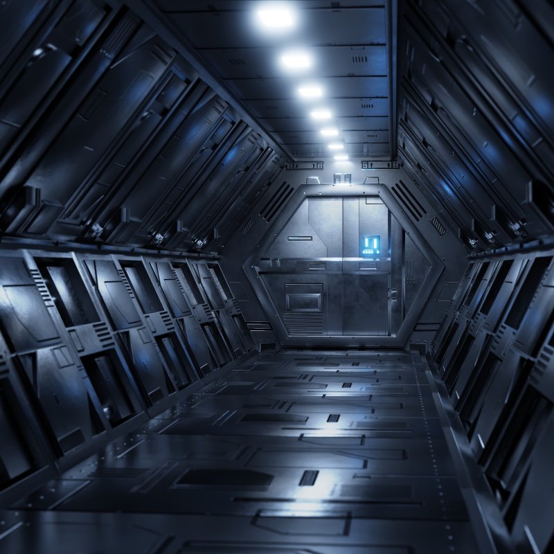 The interior of the spaceship