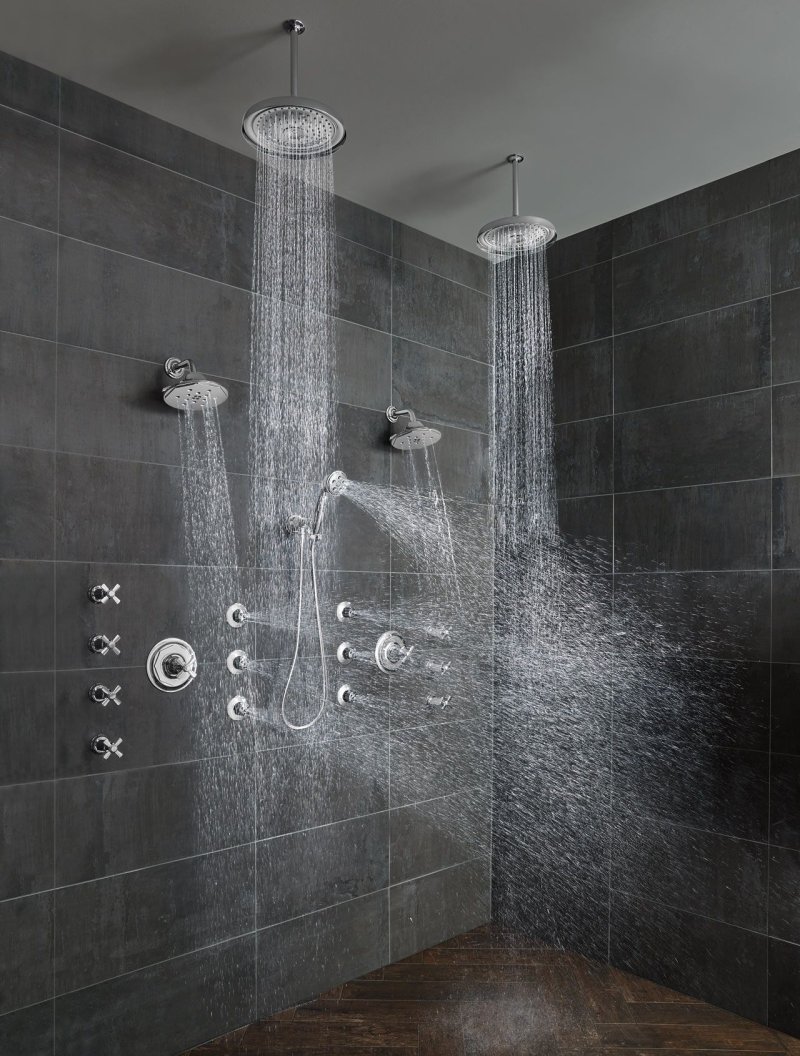 Bathroom with a tropical shower