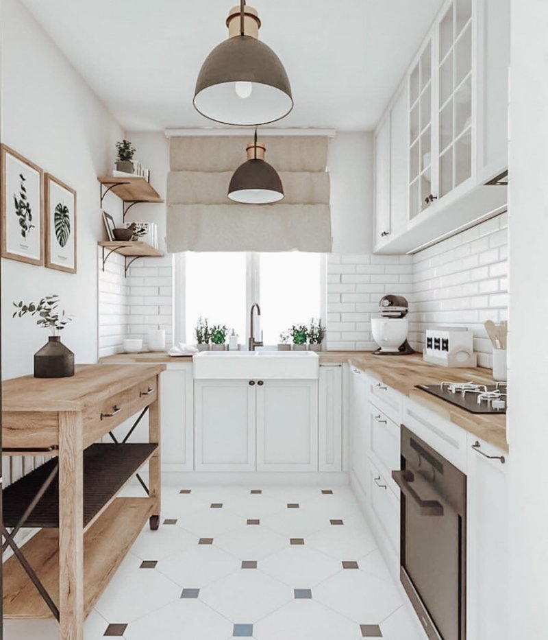 White kitchen in the Scandinavian style