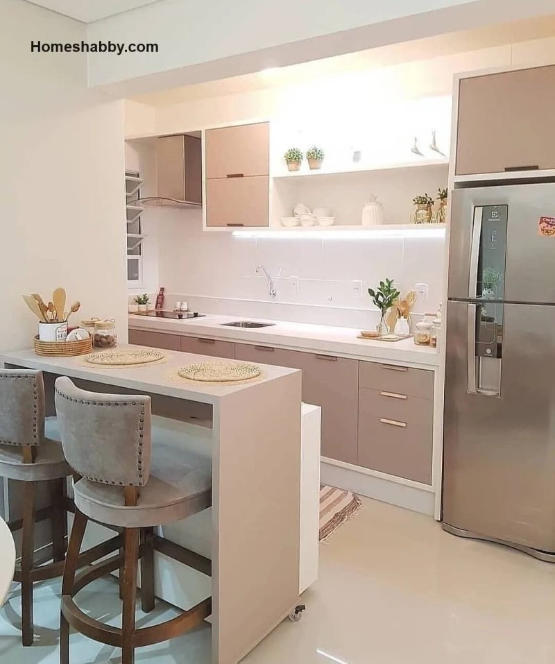 The interior of the kitchen is modern