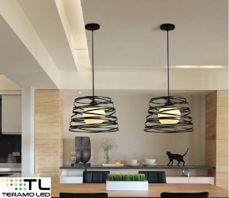 Suspended lamp in a modern style