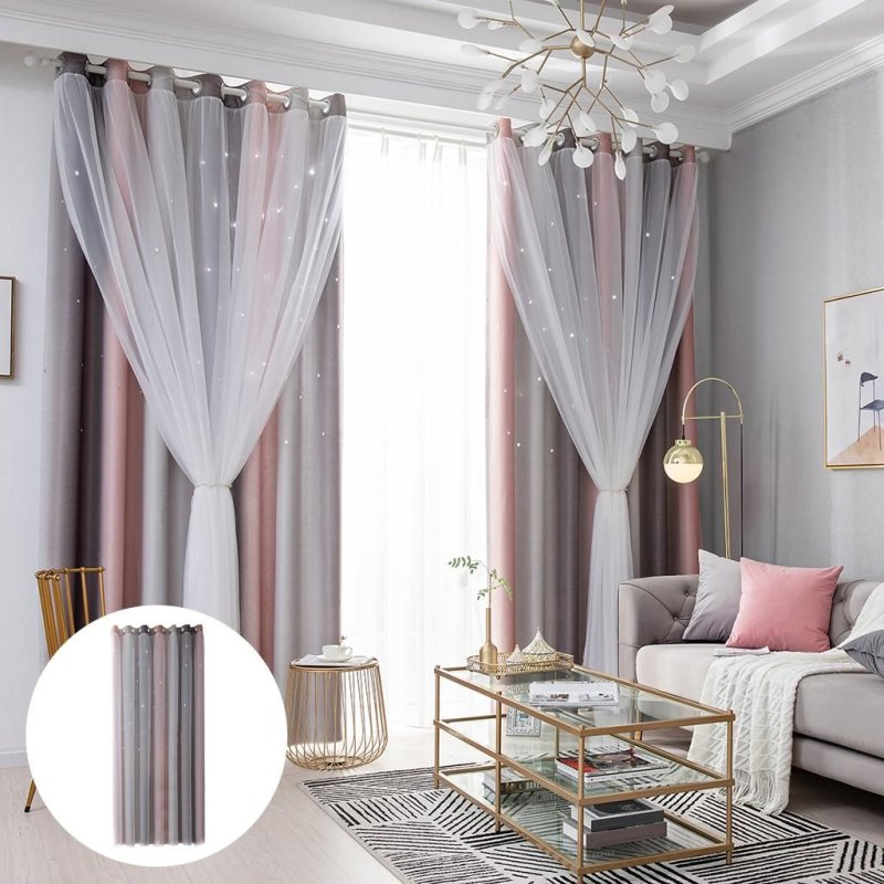 Two -layer curtains for the living room