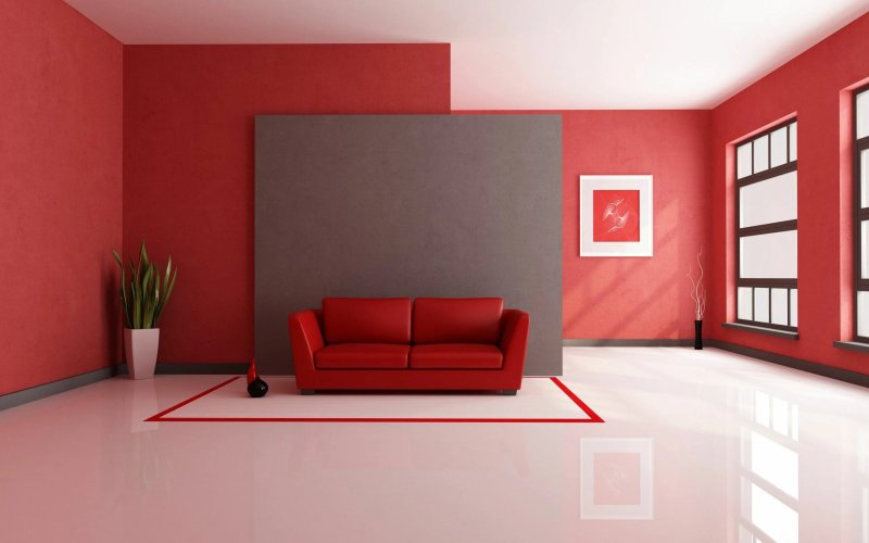 Red walls in the interior