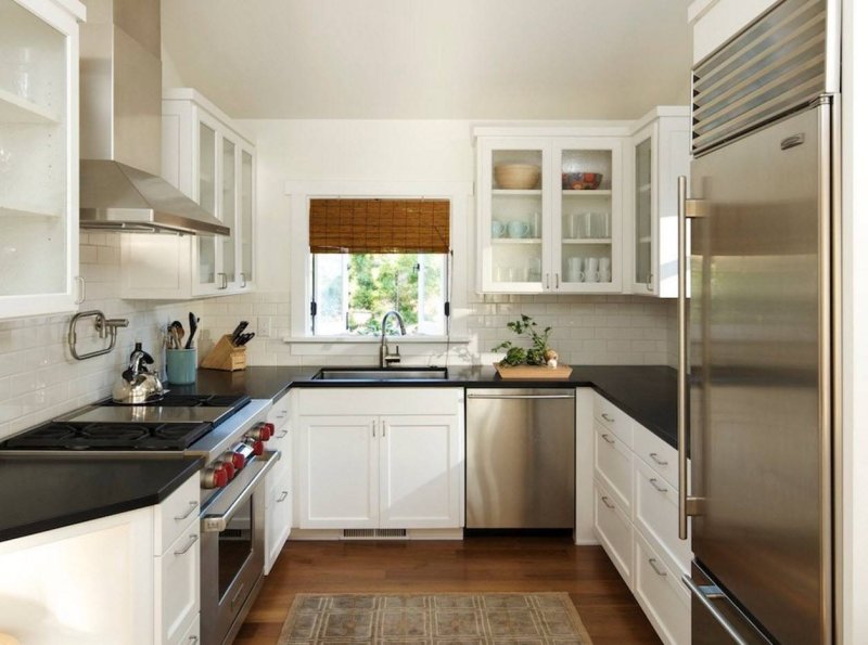 Design of a figurative kitchen with a window