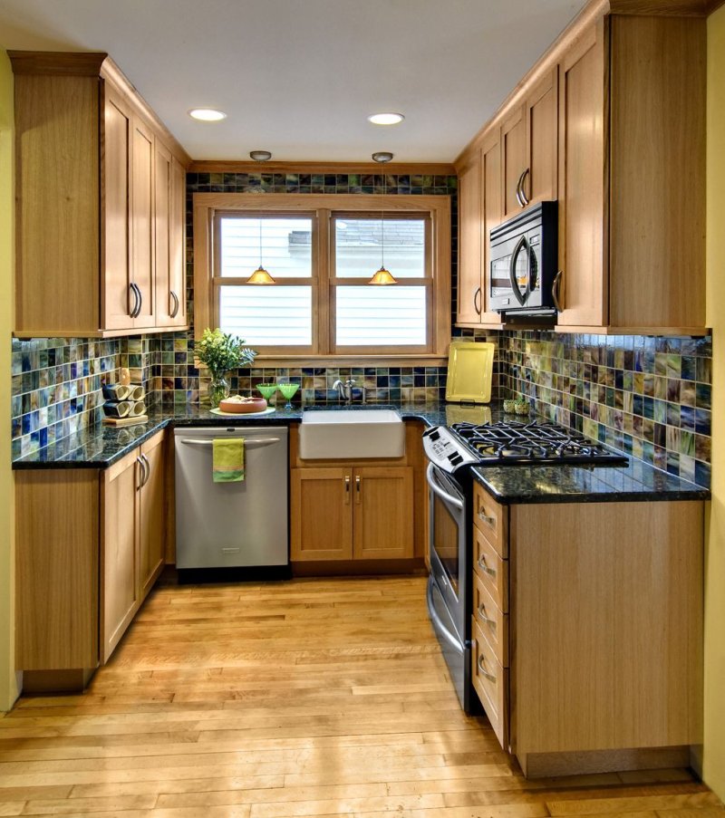 Small kitchen design in a private house