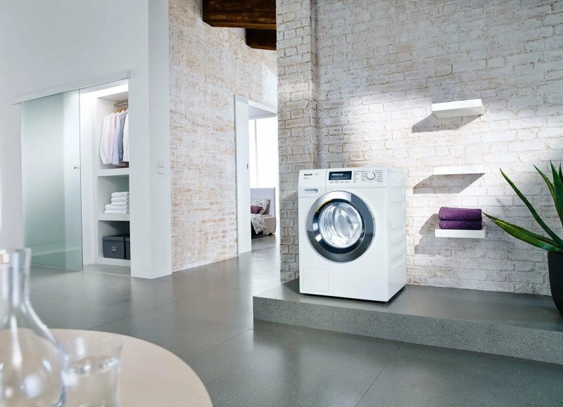 Washing machine in the interior