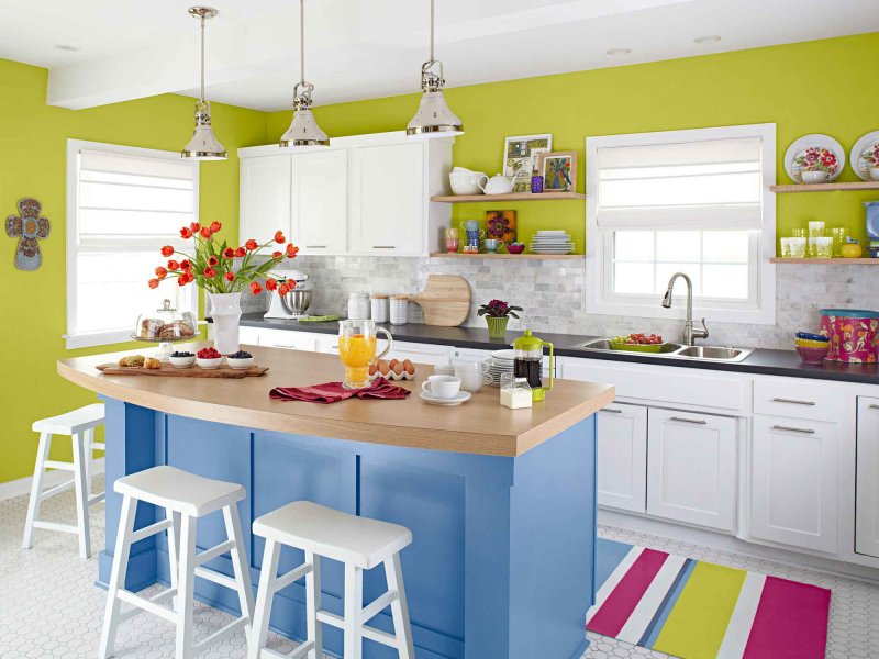 Combination of colors in the interior of the kitchen