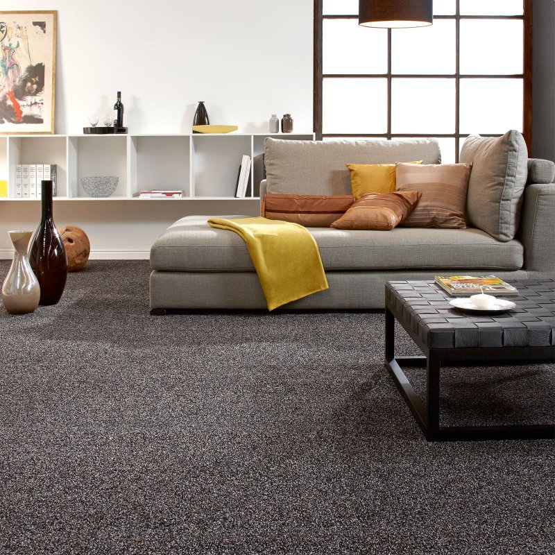 Gray carpet in the interior