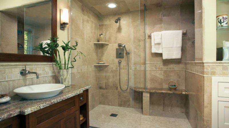 Bathroom interior with shower