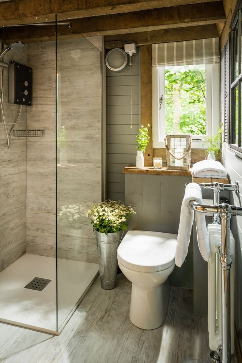 Shower in a country house