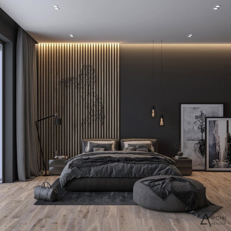 Stylish male bedroom