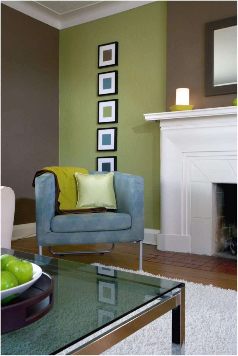 Olive color in the interior painting walls