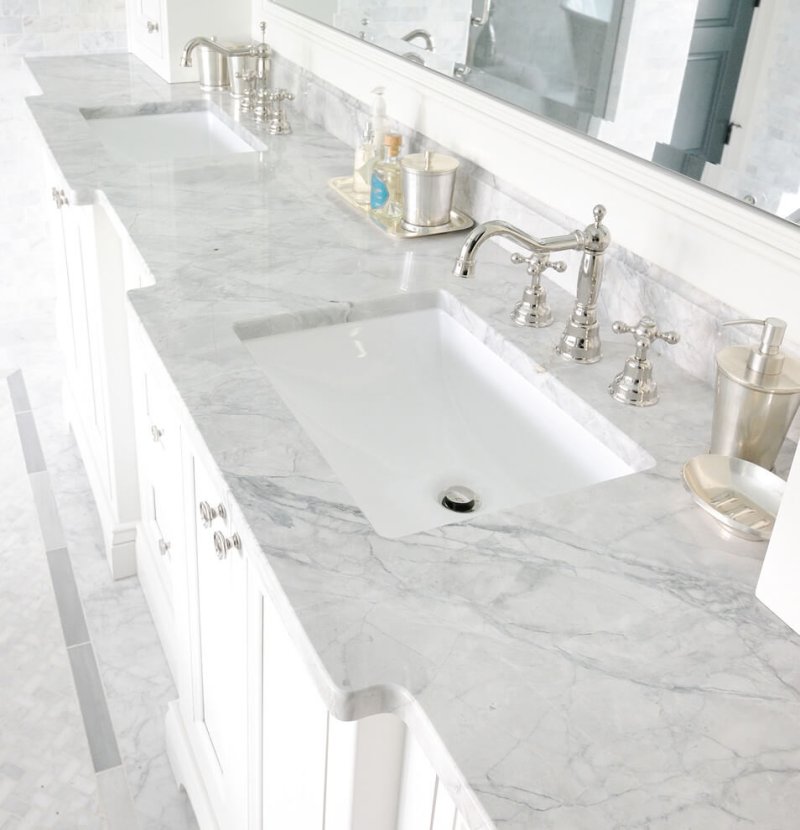 Marble carrara white countertop