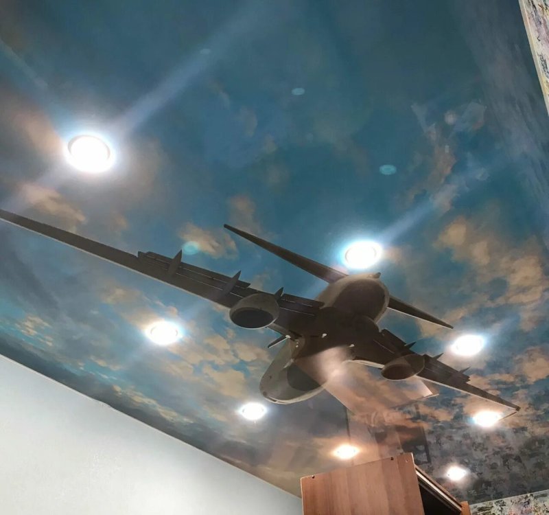 Stretch ceiling with photo printing