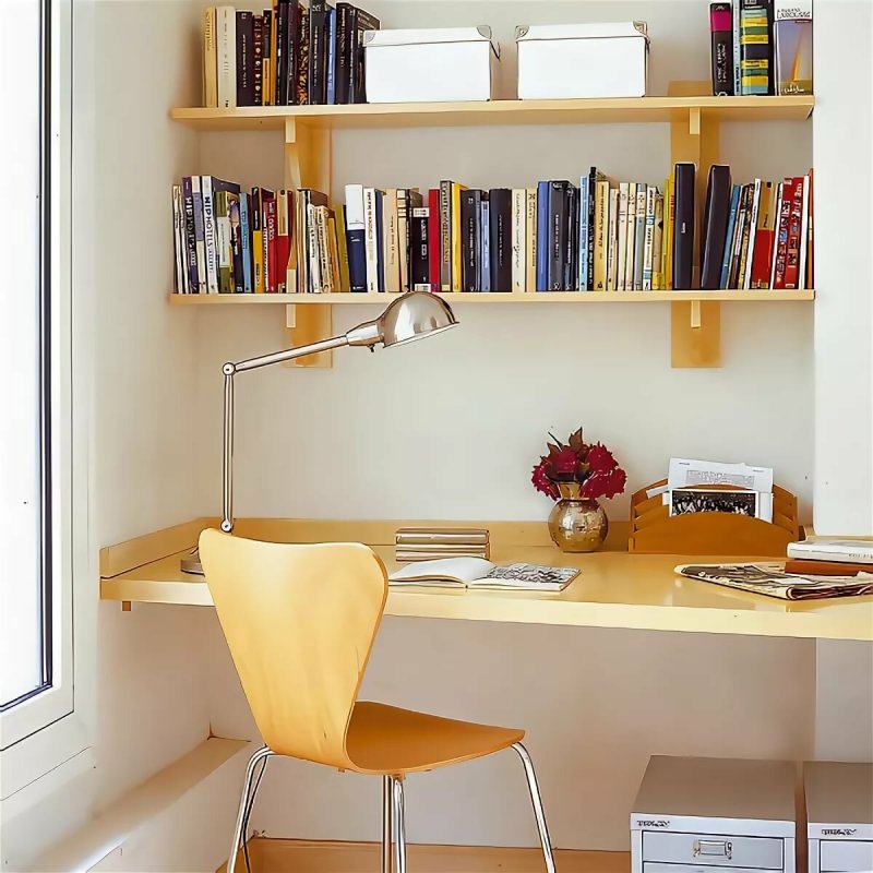 Shelf above the table for the student