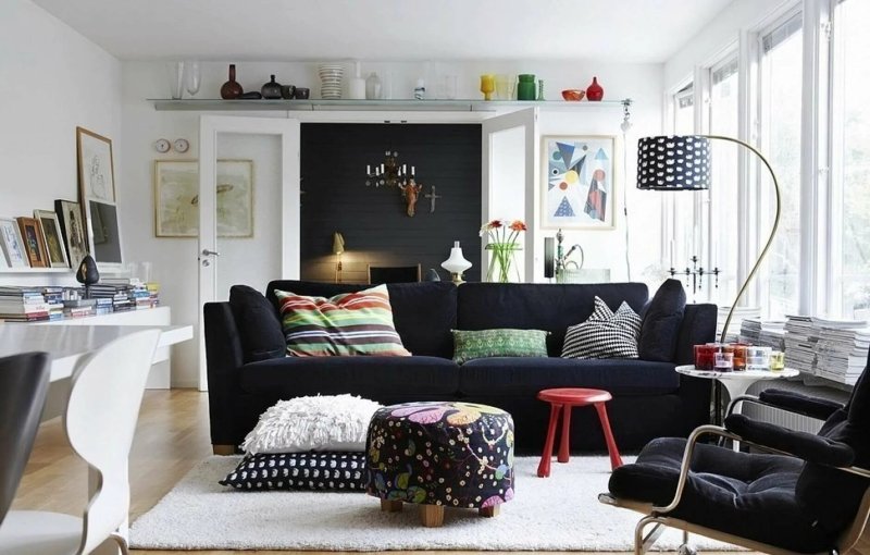 Scandinavian style in the interior of the living room