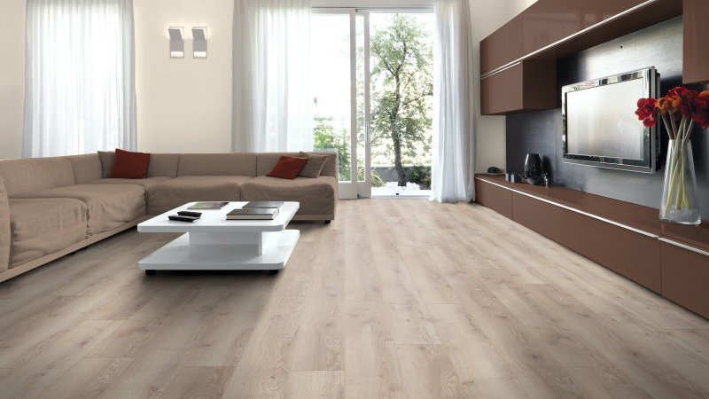 Laminate in the living room in the interior