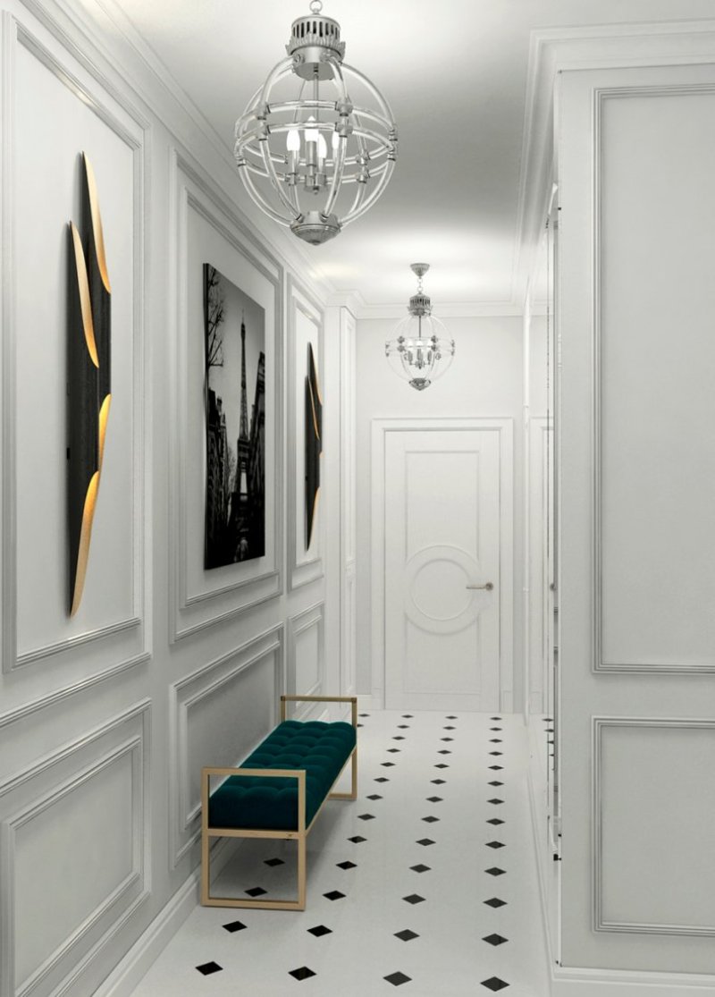 Design of the hallway of neoclassics